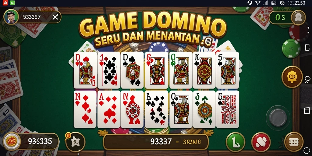 Tampilan menarik dari gameplay Domino di 93337.