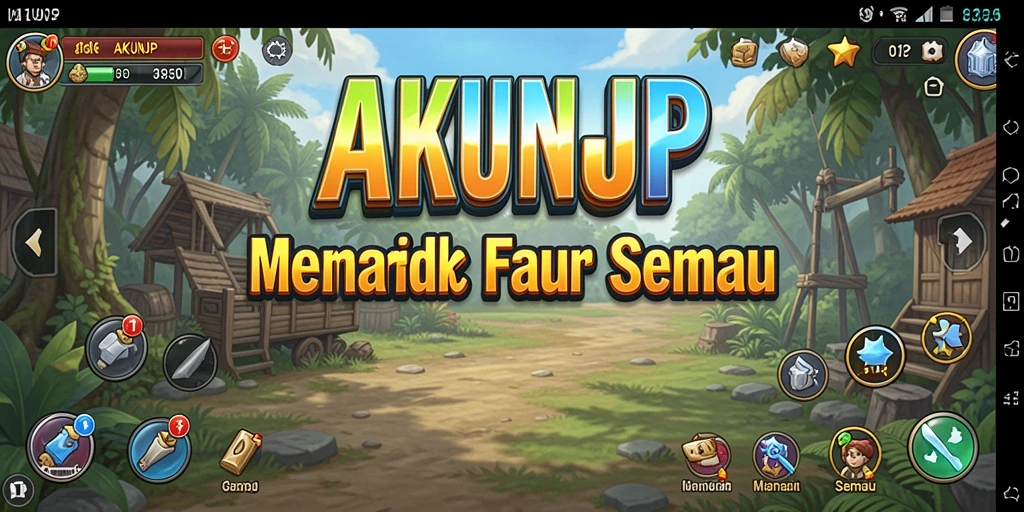 Screenshot menampilkan gameplay menarik AKUNJP dengan karakter yang lucu.