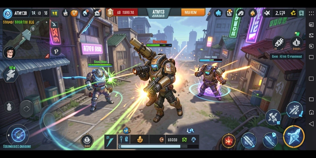 Screenshot utama ATM138 menampilkan aksi pertempuran yang mendebarkan dalam game SLG.