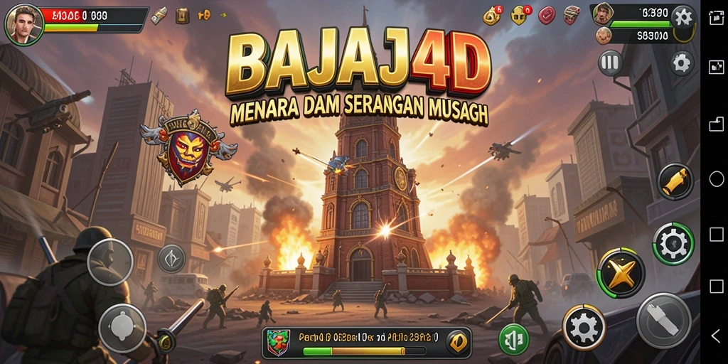 Gameplay seru di BAJAJ4D menampilkan menara yang diupgrade dalam pertempuran melawan musuh.