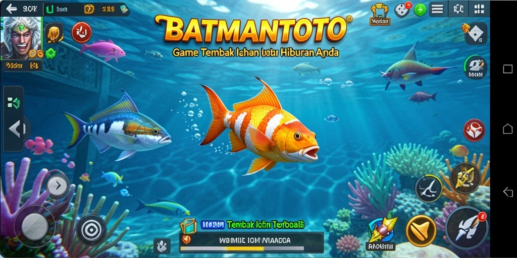 Screenshot menunjukkan aksi seru dalam permainan Tembak Ikan.
