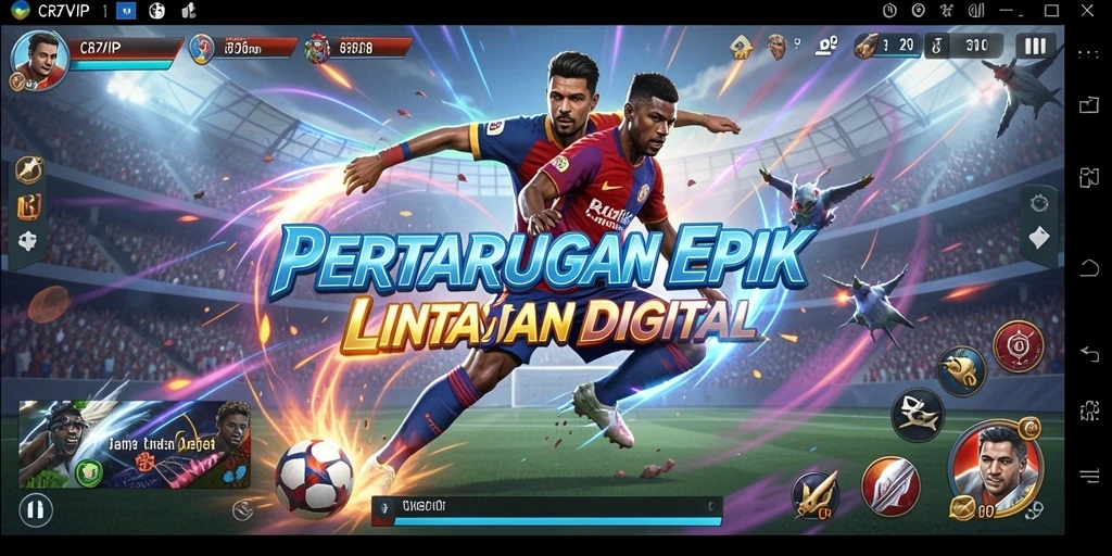 Screenshot gameplay CR7VIP menampilkan aksi pertarungan yang mendebarkan.