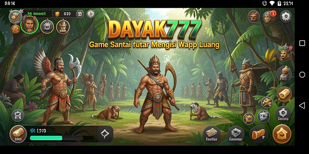 Tampilan gameplay seru dari DAYAK777 yang penuh warna.