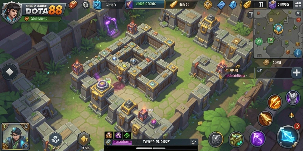 Gameplay DOTA88 yang mengasah strategi Tower Defense.