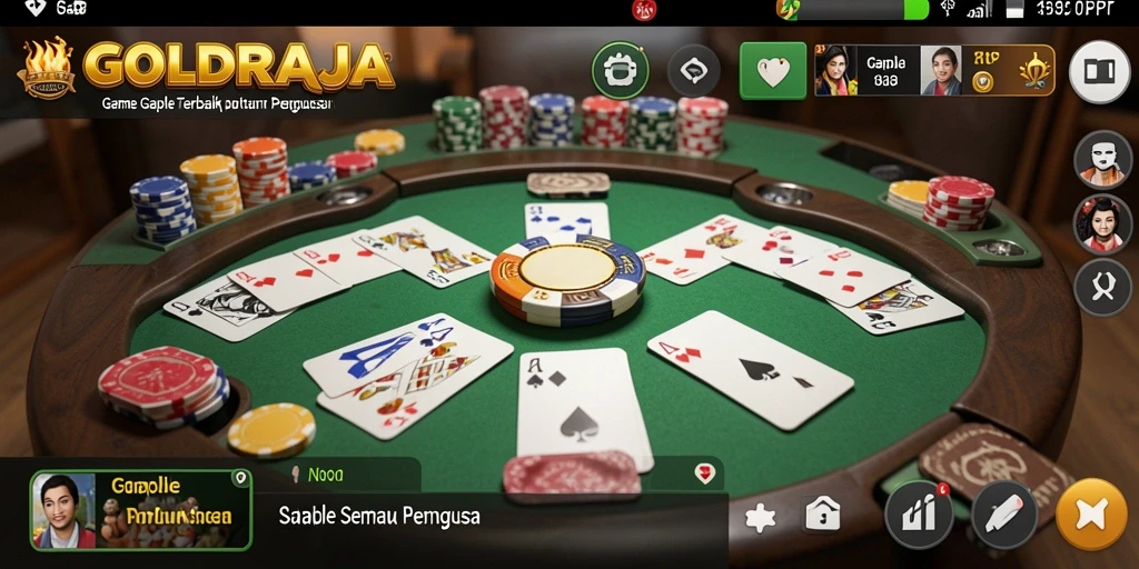 Screenshot GOLDRAJA yang menunjukkan gameplay seru Gaple.