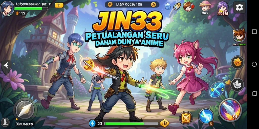 Tampilan gameplay mengesankan dalam <strong>JIN33</strong> dengan karakter anime yang dinamis.