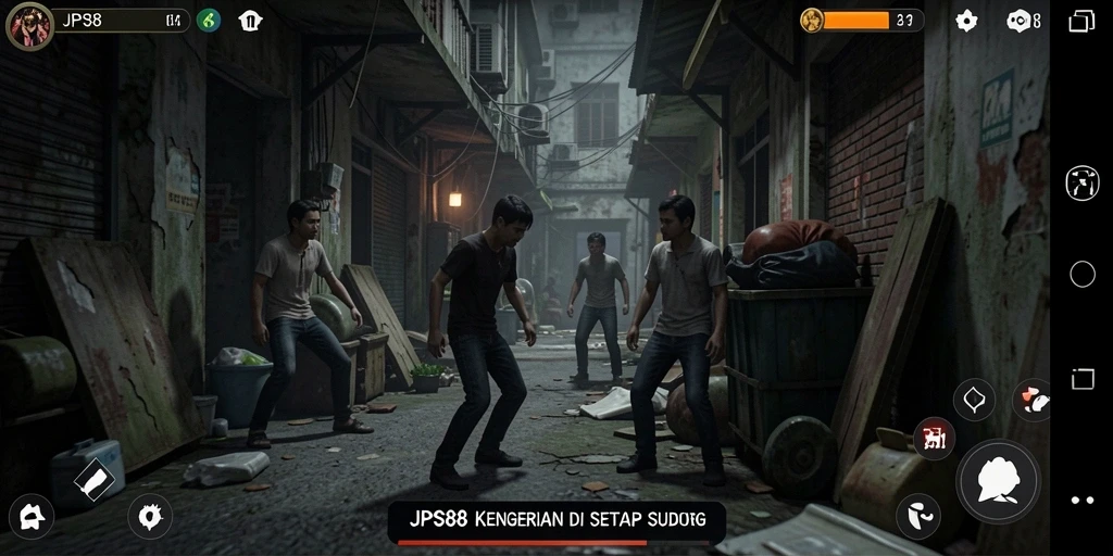 Tampilan gameplay menegangkan dari JPS88 dengan suasana horror yang mencekam.
