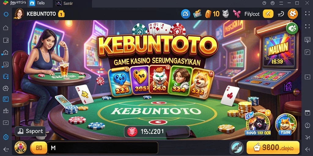 Gameplay seru KEBUNTOTO dengan berbagai pilihan permainan kasino.