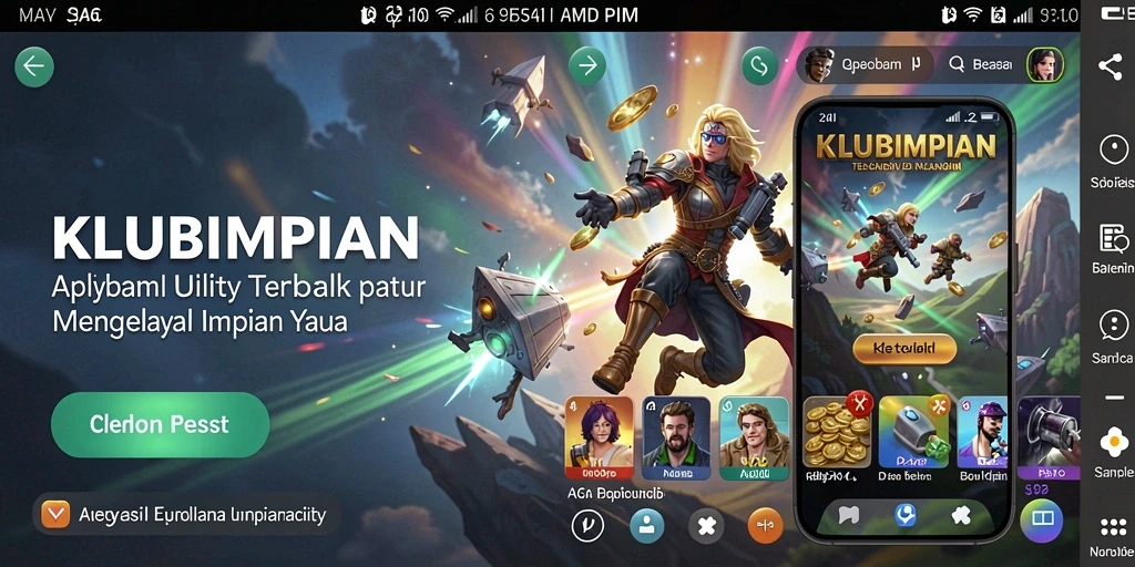 Tampilan antarmuka aplikasi KLUBIMPIAN yang menarik dan intuitif untuk pengguna.