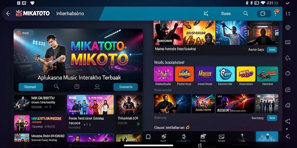 Screenshot gameplay MIKATOTO yang menunjukkan aksi musik seru.