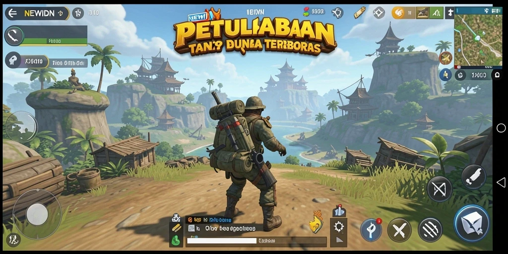 Tangkapan layar gameplay NEWIDN menampilkan petualangan epik dalam dunia terbuka.
