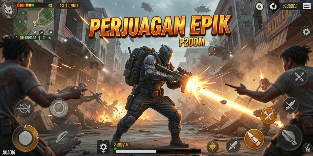 Tampilan menarik dari gameplay P200M dengan aksi yang mendebarkan.