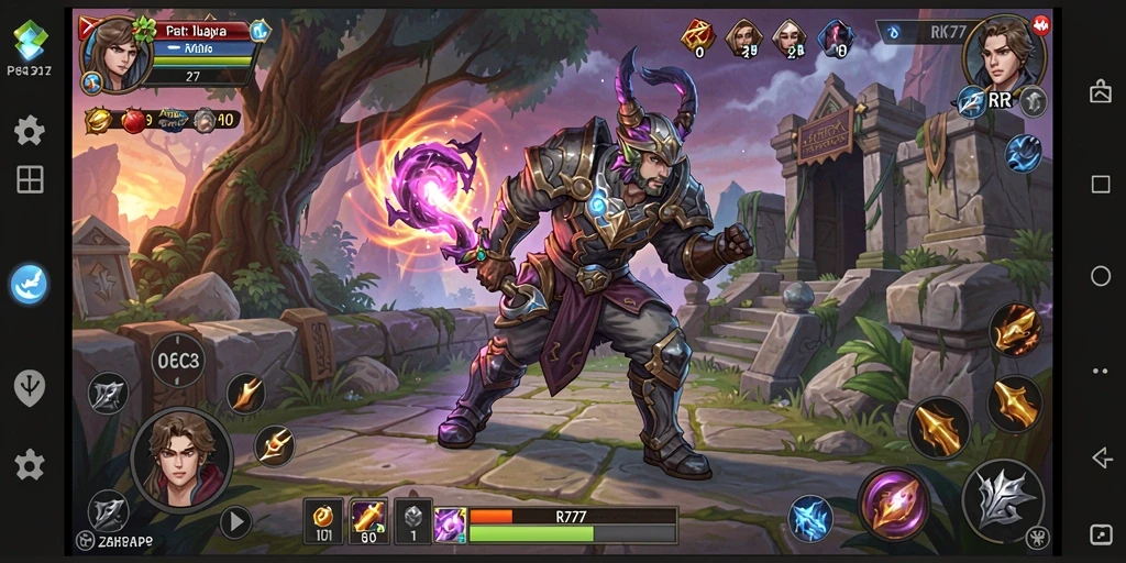 Screenshot menampilkan aksi seru dalam gameplay ARPG RK77.