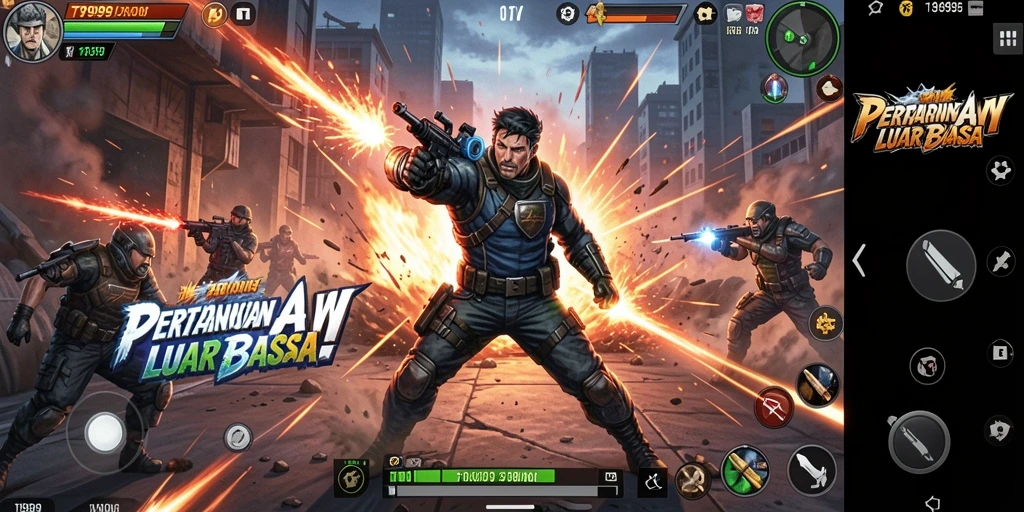 Tangkapan layar T9999 menunjukkan aksi seru dalam pertempuran.