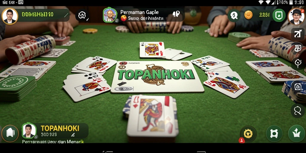 Screenshot gameplay Gaple di TOPANHOKI yang menunjukkan keseruan bermain.