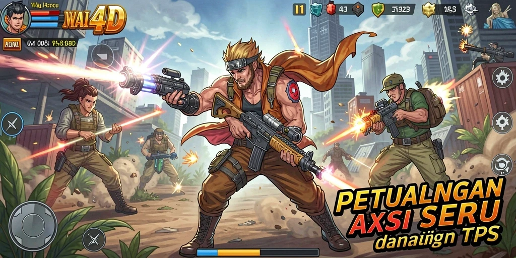 Tampilan utama gameplay WAJAN4D dengan aksi TPS yang mendebarkan.